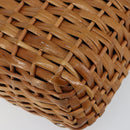 FENDI Hand Bag Rattan Brown Gold Auth ka098-17