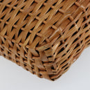 FENDI Hand Bag Rattan Brown Gold Auth ka098-10
