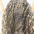 FENDI Hand Bag Rattan Brown Gold Auth ka098-20