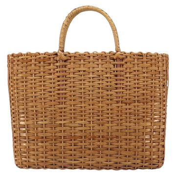 FENDI Hand Bag Rattan Brown Gold Auth ka098 - 0