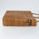 FENDI Hand Bag Rattan Brown Gold Auth ka098-3