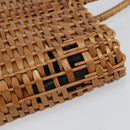 FENDI Hand Bag Rattan Brown Gold Auth ka098-4