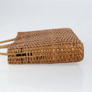 FENDI Hand Bag Rattan Brown Gold Auth ka098-5