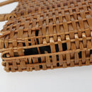 FENDI Hand Bag Rattan Brown Gold Auth ka098-6