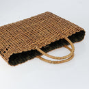 FENDI Hand Bag Rattan Brown Gold Auth ka098-8