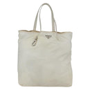 PRADA Tote Bag Nylon White Silver Auth ka1005-13