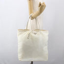 PRADA Tote Bag Nylon White Silver Auth ka1005-22