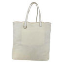 PRADA Tote Bag Nylon White Silver Auth ka1005-2