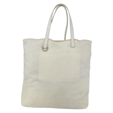 PRADA Tote Bag Nylon White Silver Auth ka1005 - 0