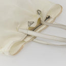 PRADA Tote Bag Nylon White Silver Auth ka1005-6
