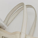 PRADA Tote Bag Nylon White Silver Auth ka1005-8