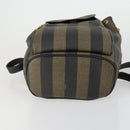 FENDI Pecan Canvas Backpack PVC Brown Black gold Auth ka1008-5