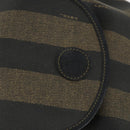 FENDI Pecan Canvas Backpack PVC Brown Black gold Auth ka1008-19