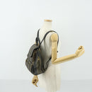 FENDI Pecan Canvas Backpack PVC Brown Black gold Auth ka1008-26