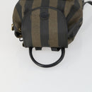 FENDI Pecan Canvas Backpack PVC Brown Black gold Auth ka1008-6