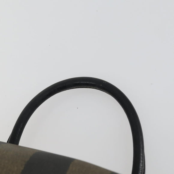 FENDI Pecan Canvas Backpack PVC Brown Black gold Auth ka1008