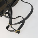 FENDI Pecan Canvas Backpack PVC Brown Black gold Auth ka1008-8