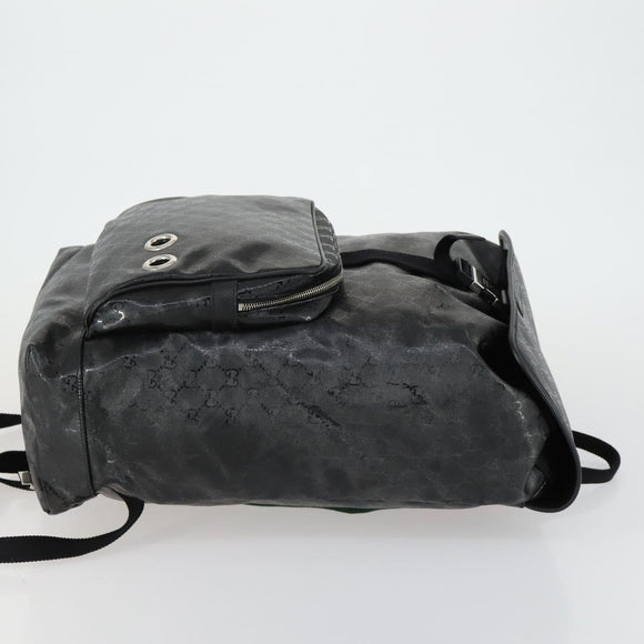 GUCCI GG Implementation Web Sherry Line Backpack Black Silver 347984 Auth ka1009