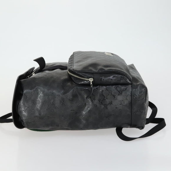 GUCCI GG Implementation Web Sherry Line Backpack Black Silver 347984 Auth ka1009
