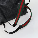 GUCCI GG Implementation Web Sherry Line Backpack Black Silver 347984 Auth ka1009-8
