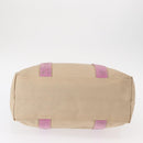 PRADA Tote Bag Canvas Beige Silver Auth ka101-5