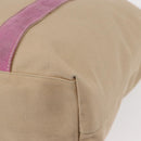 PRADA Tote Bag Canvas Beige Silver Auth ka101-16