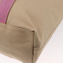 PRADA Tote Bag Canvas Beige Silver Auth ka101-9