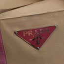 PRADA Tote Bag Canvas Beige Silver Auth ka101-18
