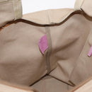 PRADA Tote Bag Canvas Beige Silver Auth ka101-21