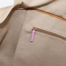 PRADA Tote Bag Canvas Beige Silver Auth ka101-22