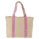 PRADA Tote Bag Canvas Beige Silver Auth ka101-2