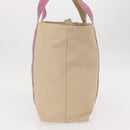PRADA Tote Bag Canvas Beige Silver Auth ka101-3