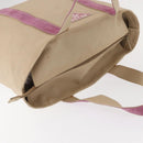 PRADA Tote Bag Canvas Beige Silver Auth ka101-6