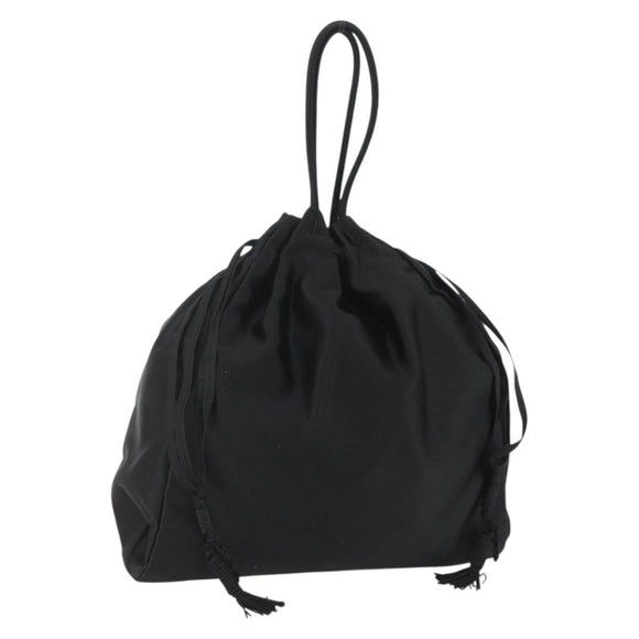 PRADA Purse Hand Bag Satin Black Auth ka1010