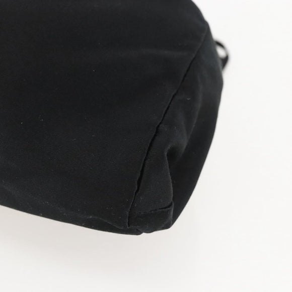 PRADA Purse Hand Bag Satin Black Auth ka1010