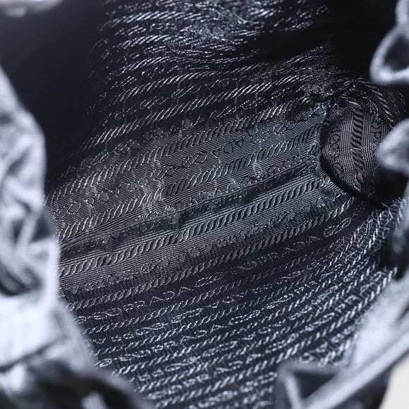 PRADA Purse Hand Bag Satin Black Auth ka1010