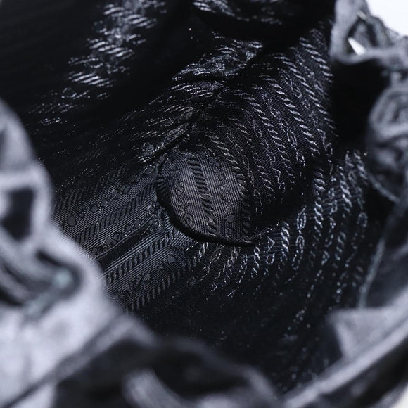 PRADA Purse Hand Bag Satin Black Auth ka1010