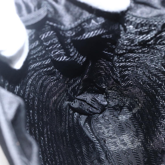 PRADA Purse Hand Bag Satin Black Auth ka1010