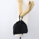 PRADA Purse Hand Bag Satin Black Auth ka1010-19