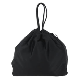 PRADA Purse Hand Bag Satin Black Auth ka1010 - 0