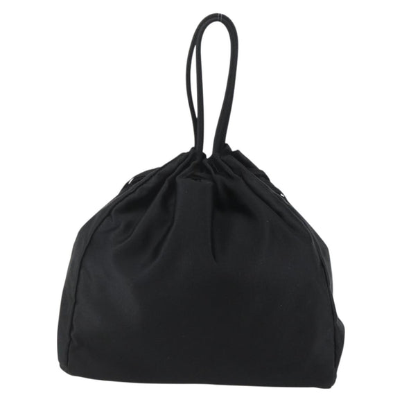 PRADA Purse Hand Bag Satin Black Auth ka1010