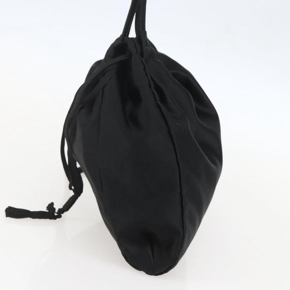 PRADA Purse Hand Bag Satin Black Auth ka1010