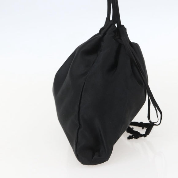 PRADA Purse Hand Bag Satin Black Auth ka1010