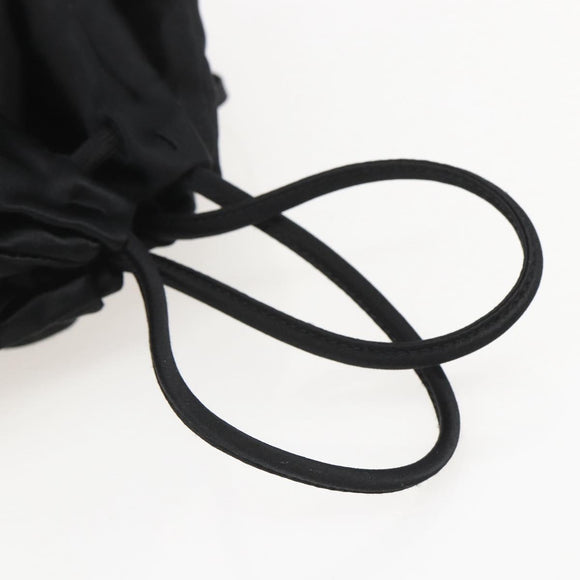 PRADA Purse Hand Bag Satin Black Auth ka1010