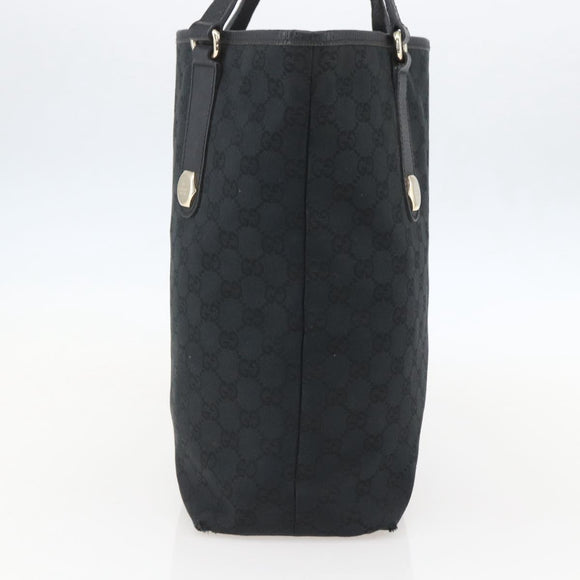 GUCCI GG Canvas Tote Bag Black Gold 153009 Auth ka1012