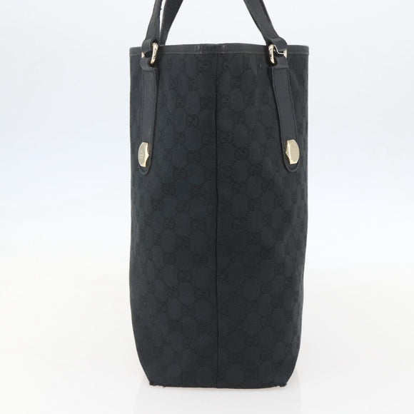 GUCCI GG Canvas Tote Bag Black Gold 153009 Auth ka1012