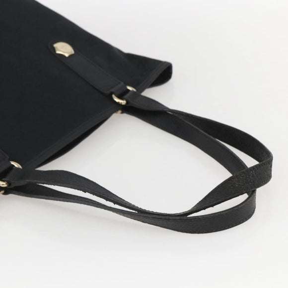 GUCCI GG Canvas Tote Bag Black Gold 153009 Auth ka1012