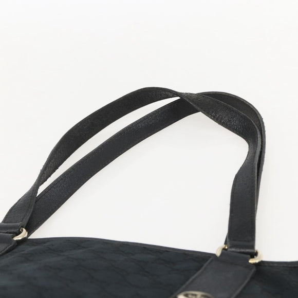 GUCCI GG Canvas Tote Bag Black Gold 153009 Auth ka1012