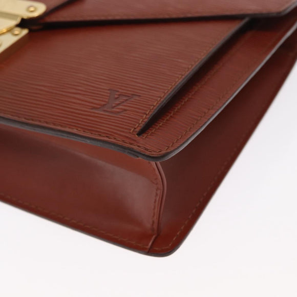 LOUIS VUITTON Epi Serie Dragonne Hand Bag Brown M52618 LV Auth ka1017
