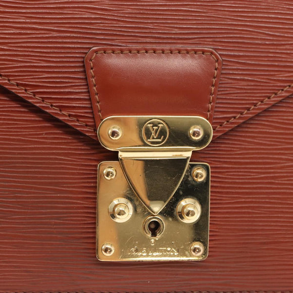LOUIS VUITTON Epi Serie Dragonne Hand Bag Brown M52618 LV Auth ka1017